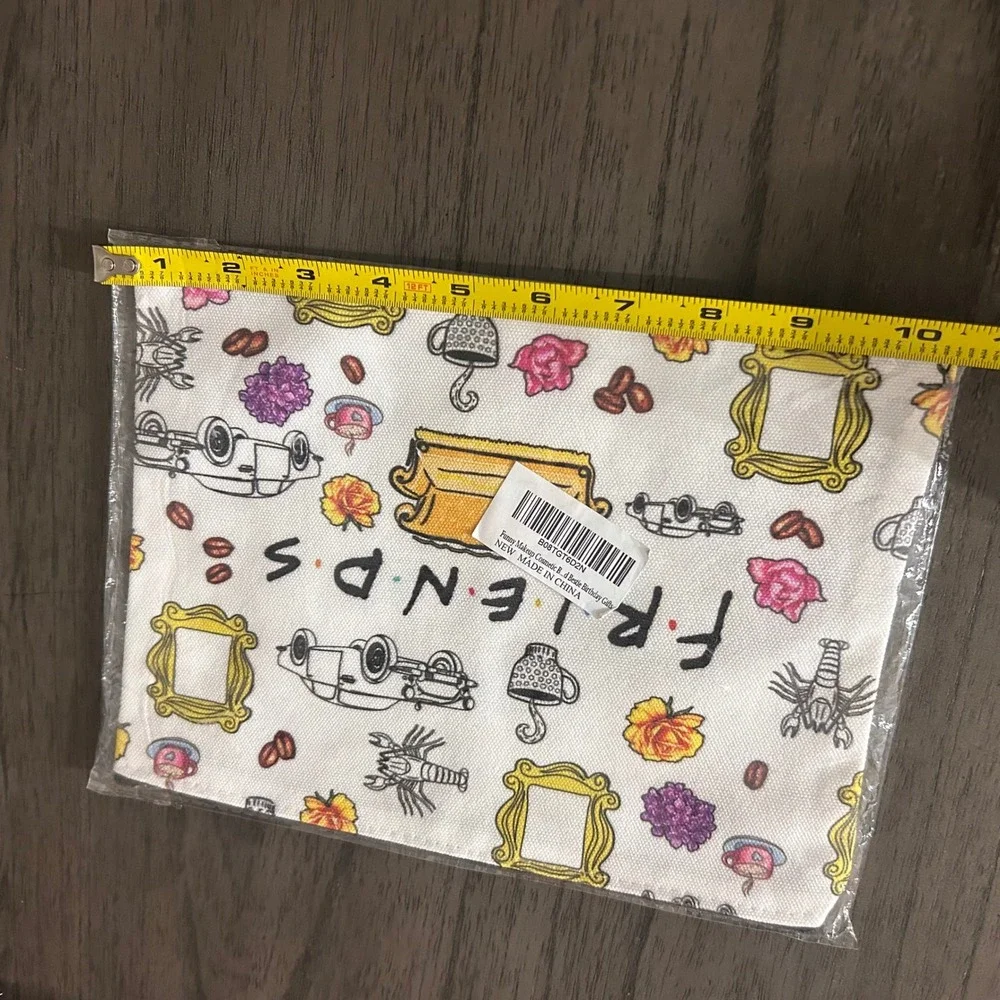 Friends TV Show Makeup Bag Central Perk Couch Lobster Canvas Zipper Pouch New
